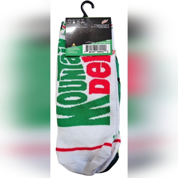 Mtn Dew Adult 2 Pack Ankle Socks. One Size Fits Most. New! - Picture 3 of 3